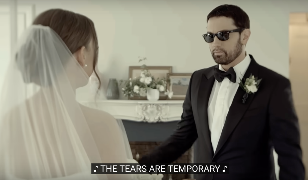 Eminem and his daughter Hailie at her wedding 